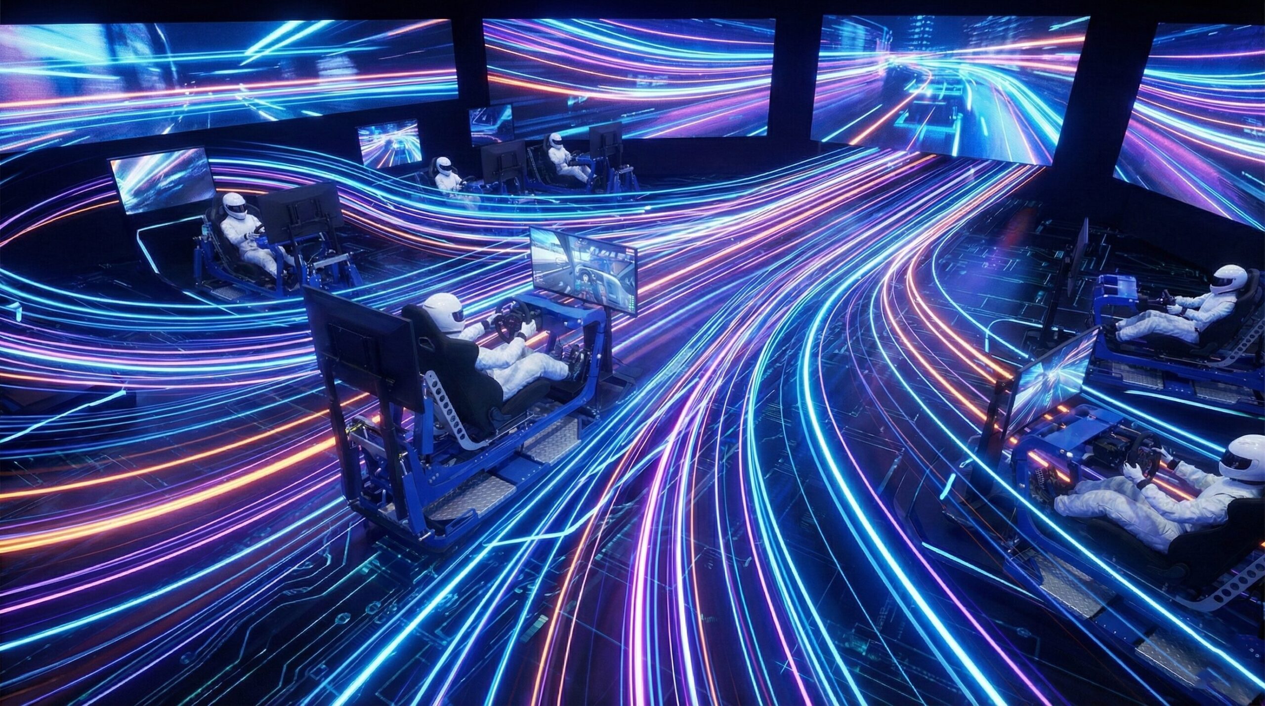 プロのeスポーツレーサーによるデモ走行